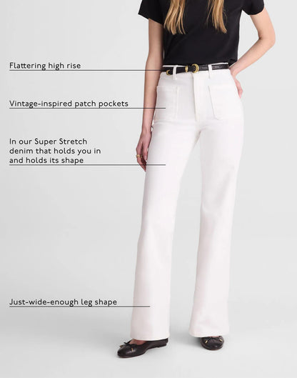 Madewell The Emmy Wide-Leg Jean in Super Stretch Denim Tile White