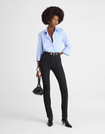 Madewell The Pencil Jean in Super Stretch Denim Black Frost