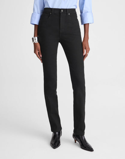 Madewell The Pencil Jean in Super Stretch Denim Black Frost