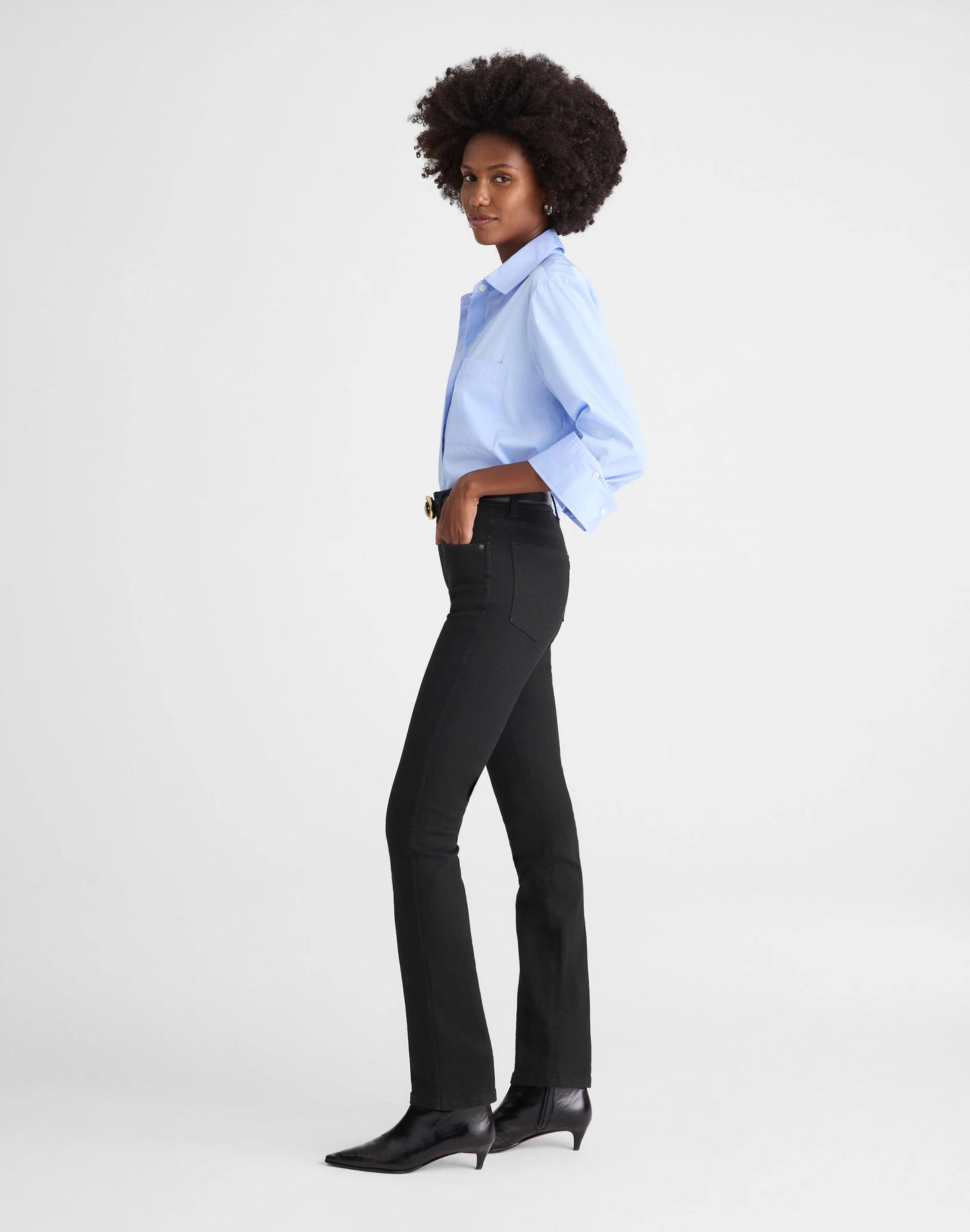 Madewell The Pencil Jean in Super Stretch Denim Black Frost