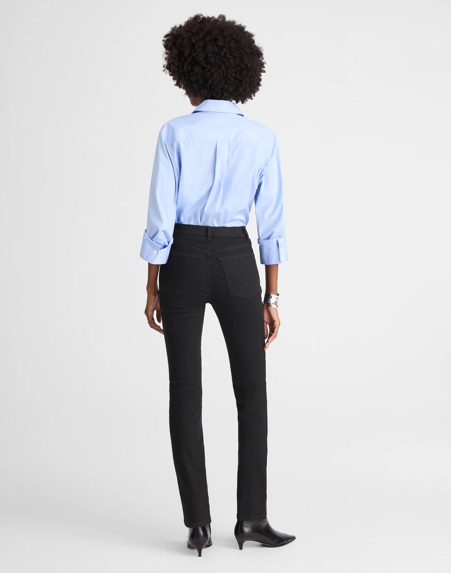 Madewell The Pencil Jean in Super Stretch Denim Black Frost