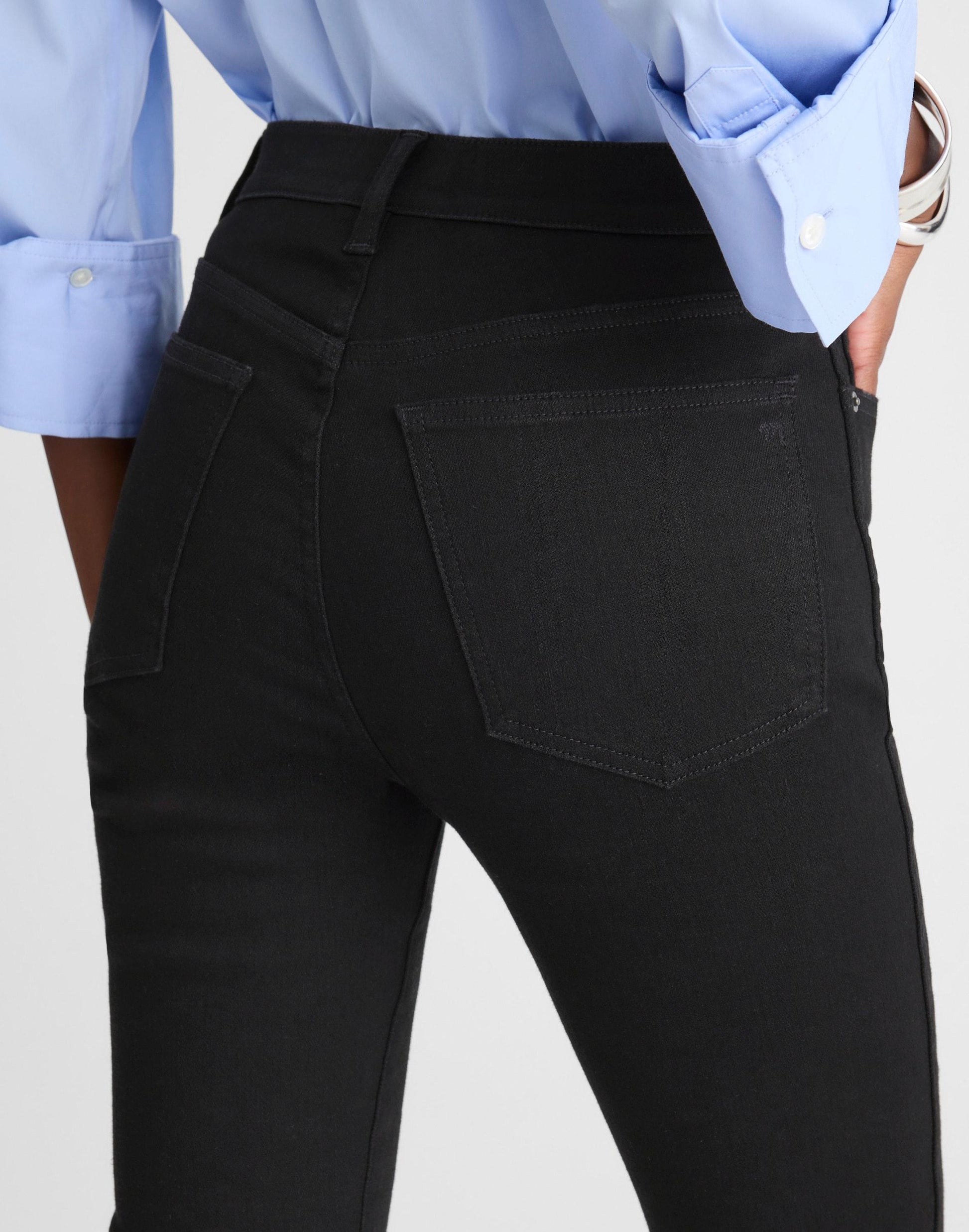 Madewell The Pencil Jean in Super Stretch Denim Black Frost