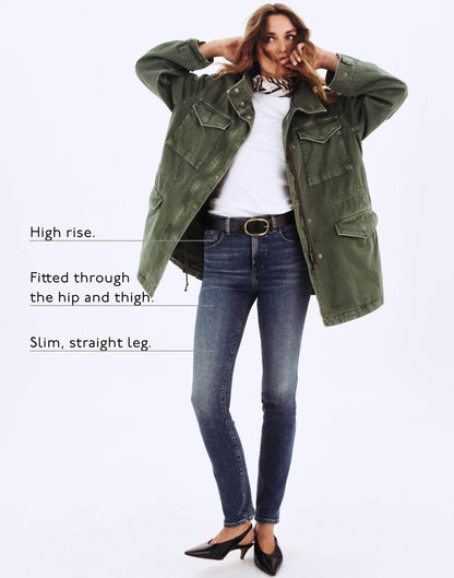 Madewell The Pencil Jean in Super Stretch Denim Black Frost