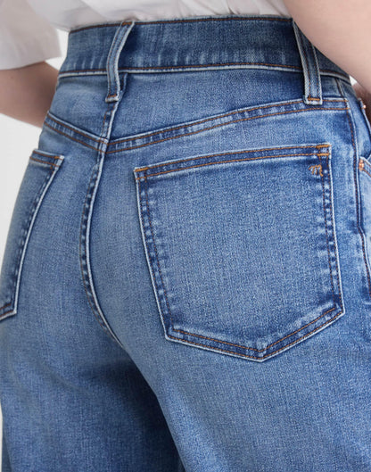 Madewell The Short Wide-Leg Crop Jean in Super Stretch Denim Oneida Wash