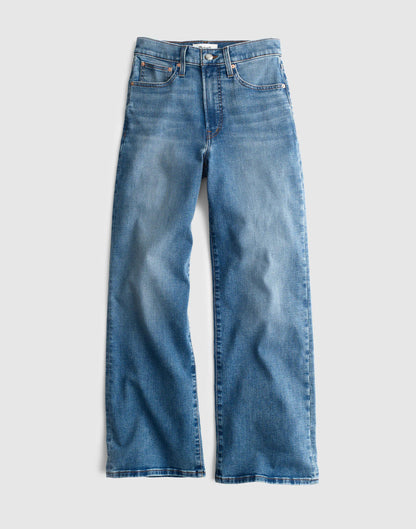 Madewell The Short Wide-Leg Crop Jean in Super Stretch Denim Oneida Wash