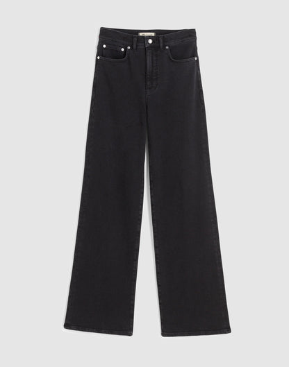 Madewell The Petite Wide-Leg Jean in Super Stretch Black Frost