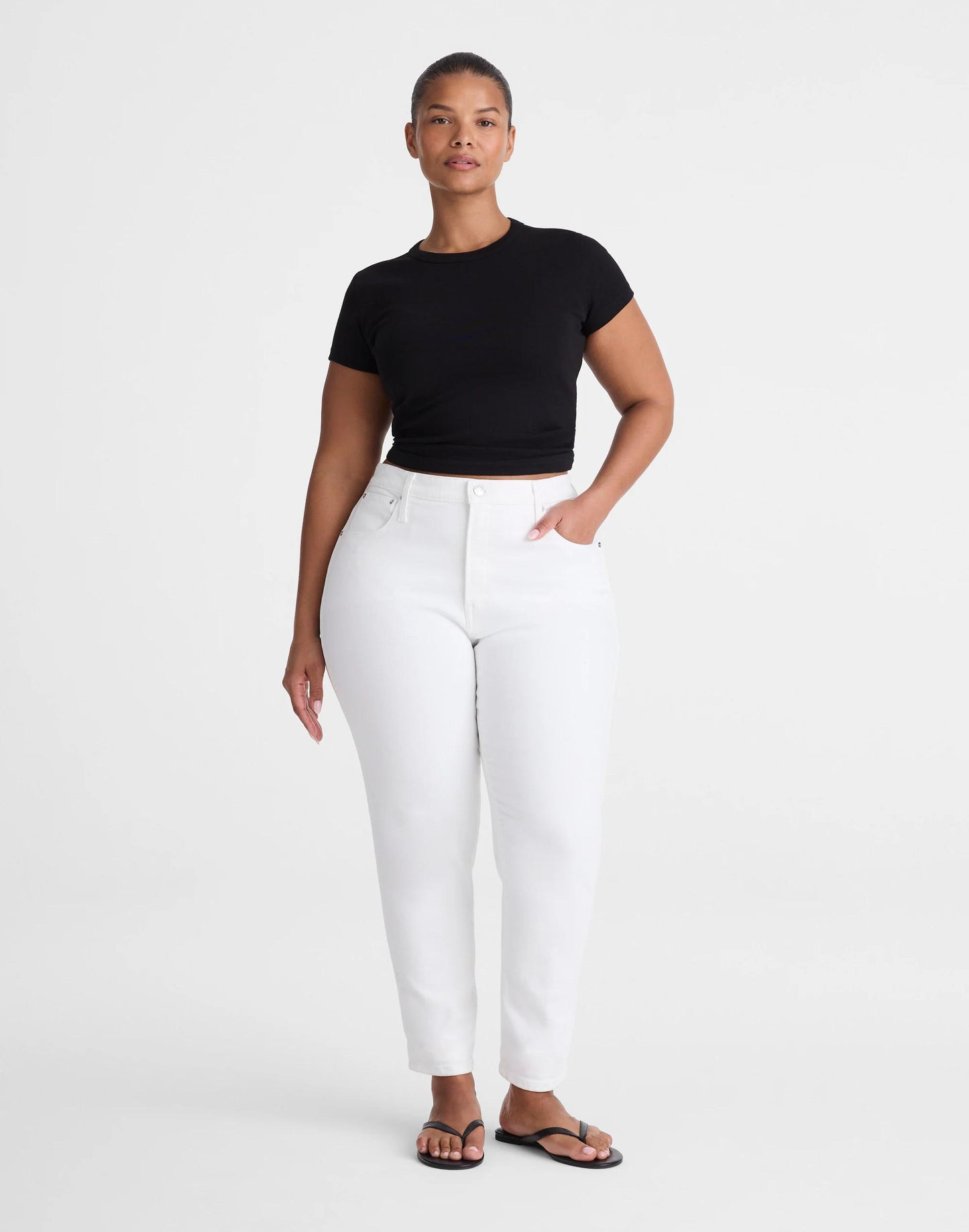 Madewell The Plus Pencil Jean in Super Stretch Denim Tile White