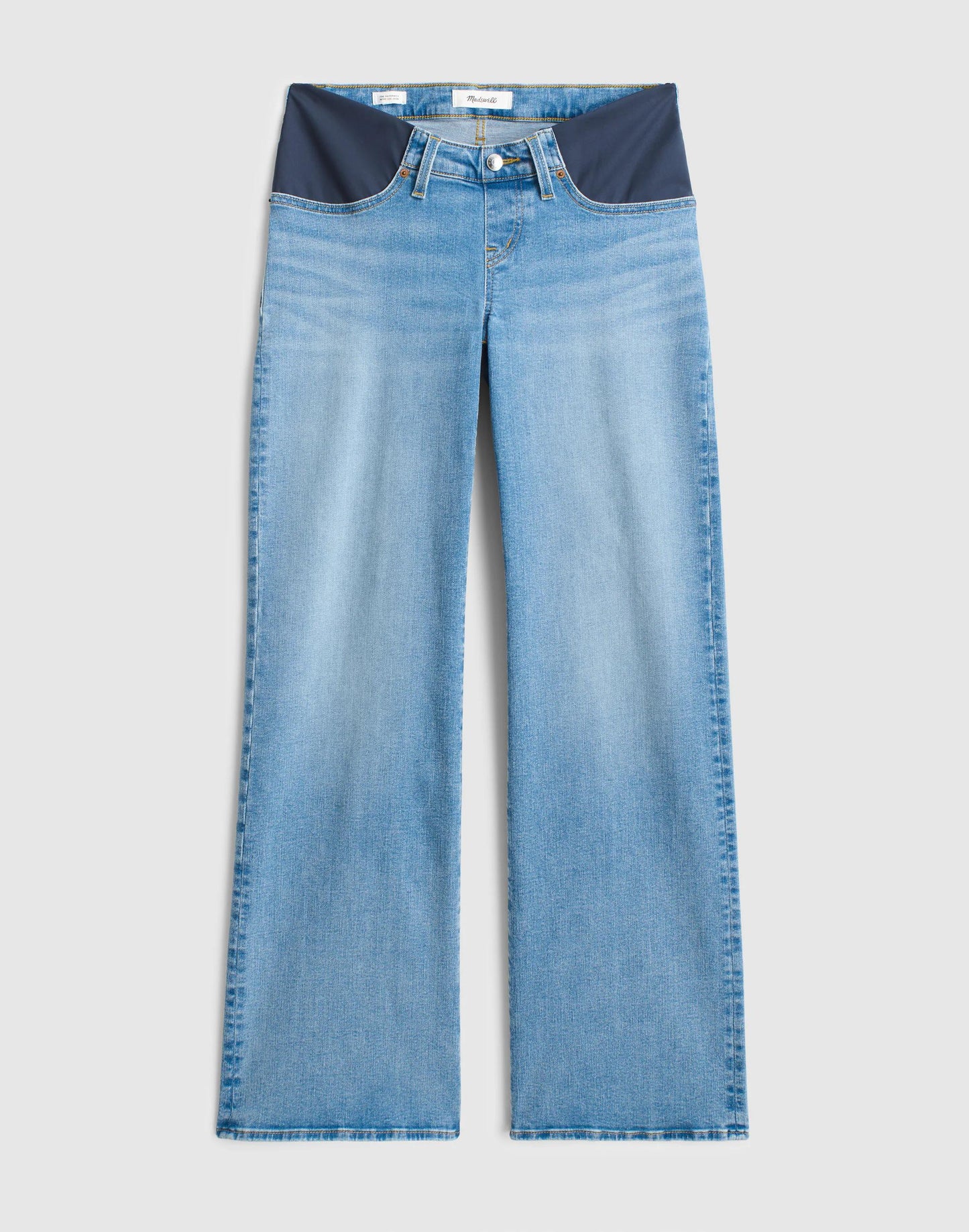 Madewell The Maternity Wide-Leg Jean in Super Stretch Denim Coastal Blue Wash