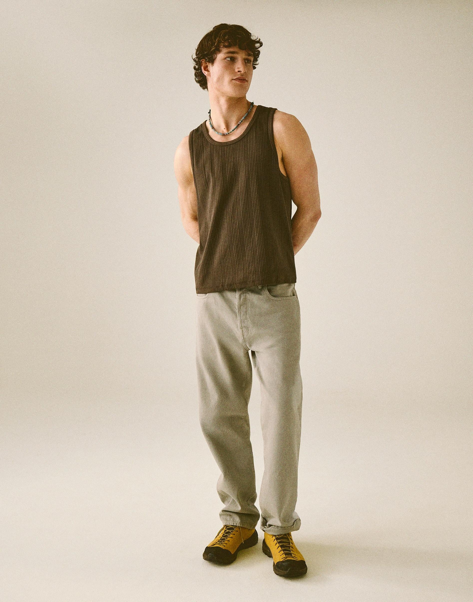 Madewell The 1991 Loose Straight Jean in Garment Dye Washed Olive