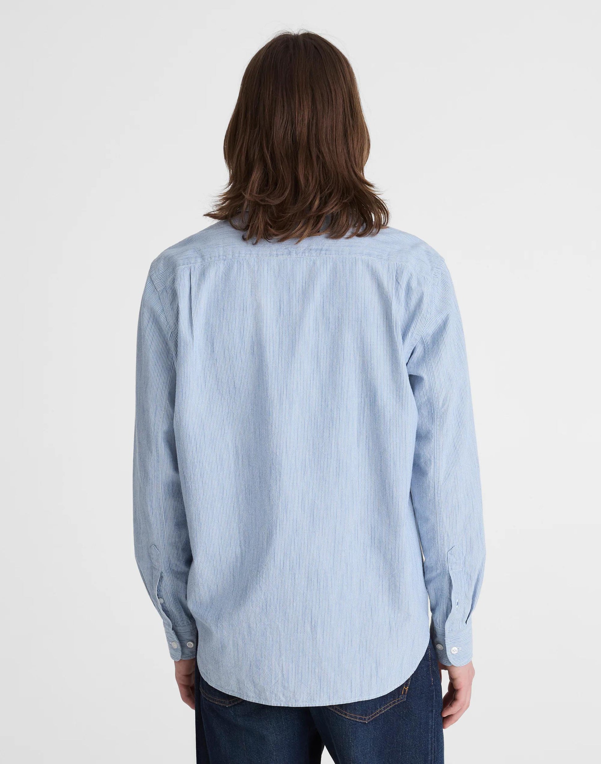 Madewell The Allday Shirt in Indigo Stripe Monaca Stripe