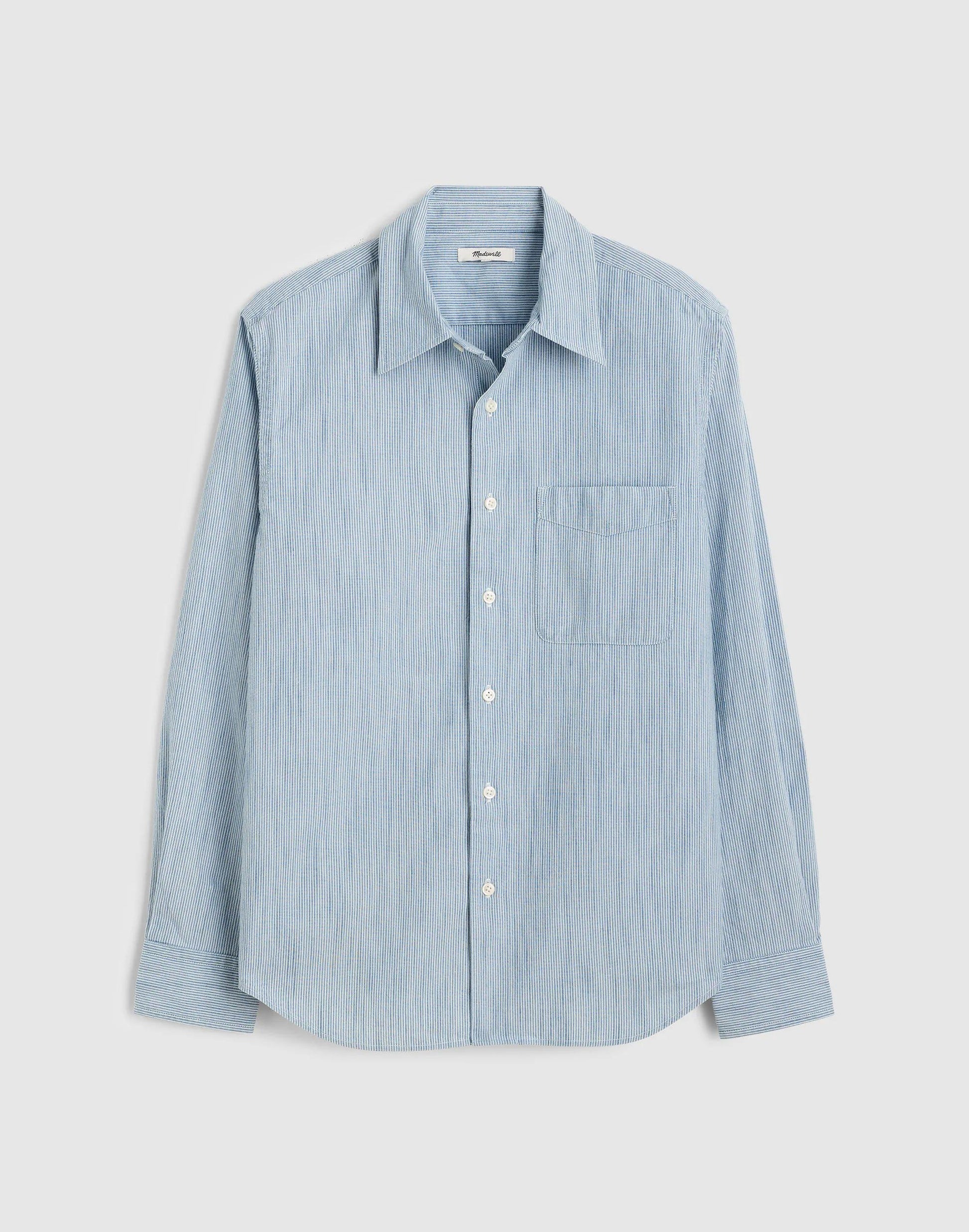 Madewell The Allday Shirt in Indigo Stripe Monaca Stripe
