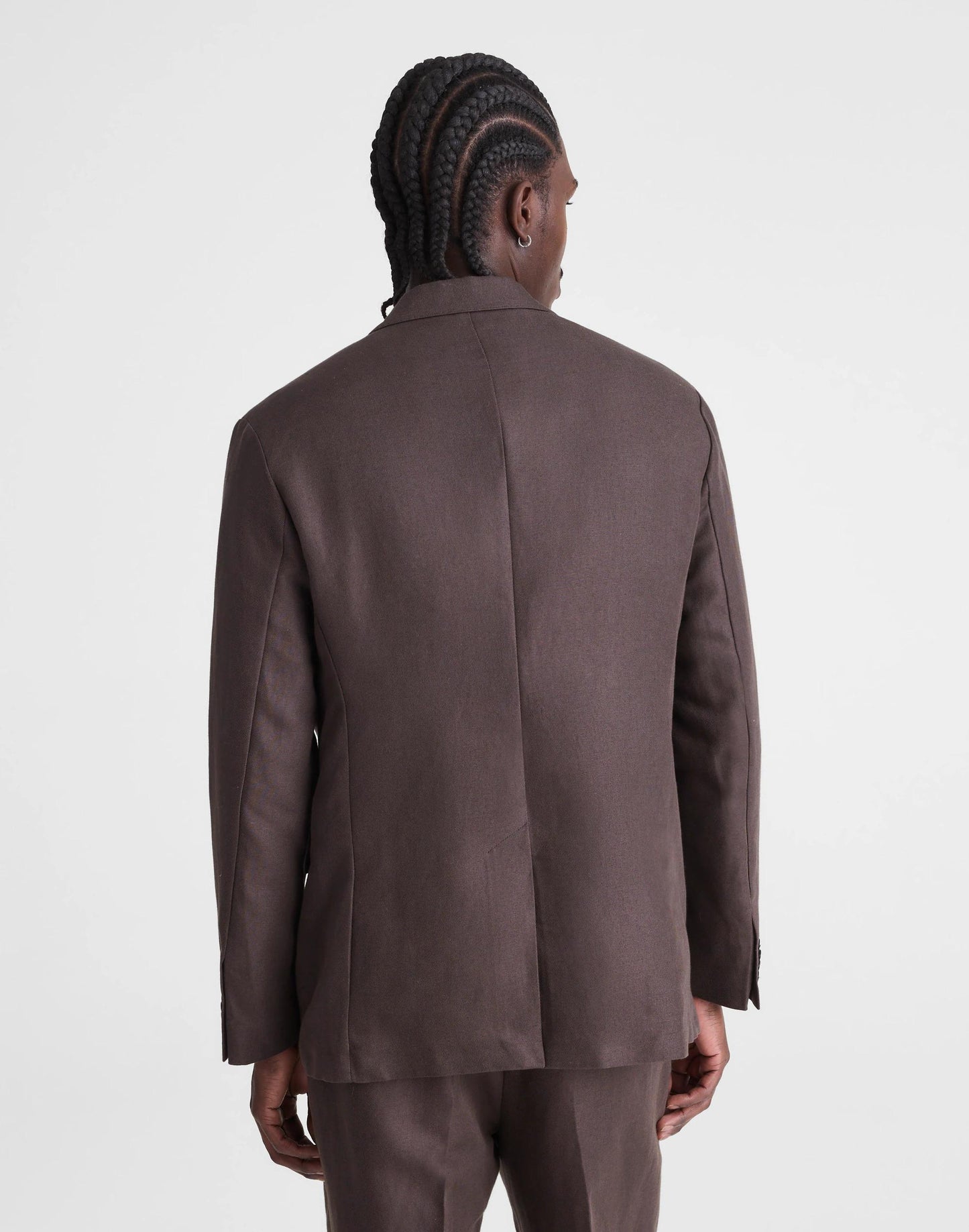 Madewell Unstructured Blazer in Linen-Cotton Blend Dark Brown