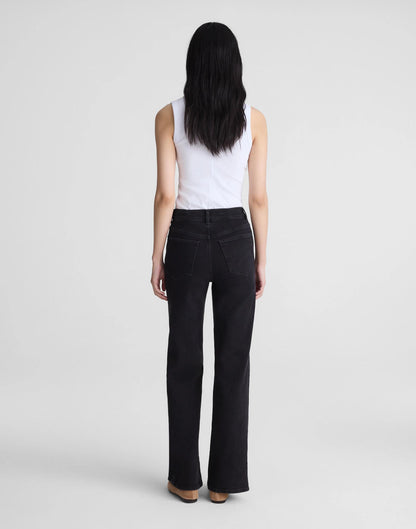 Madewell The Wide-Leg Jean in Super Stretch Denim Black Frost