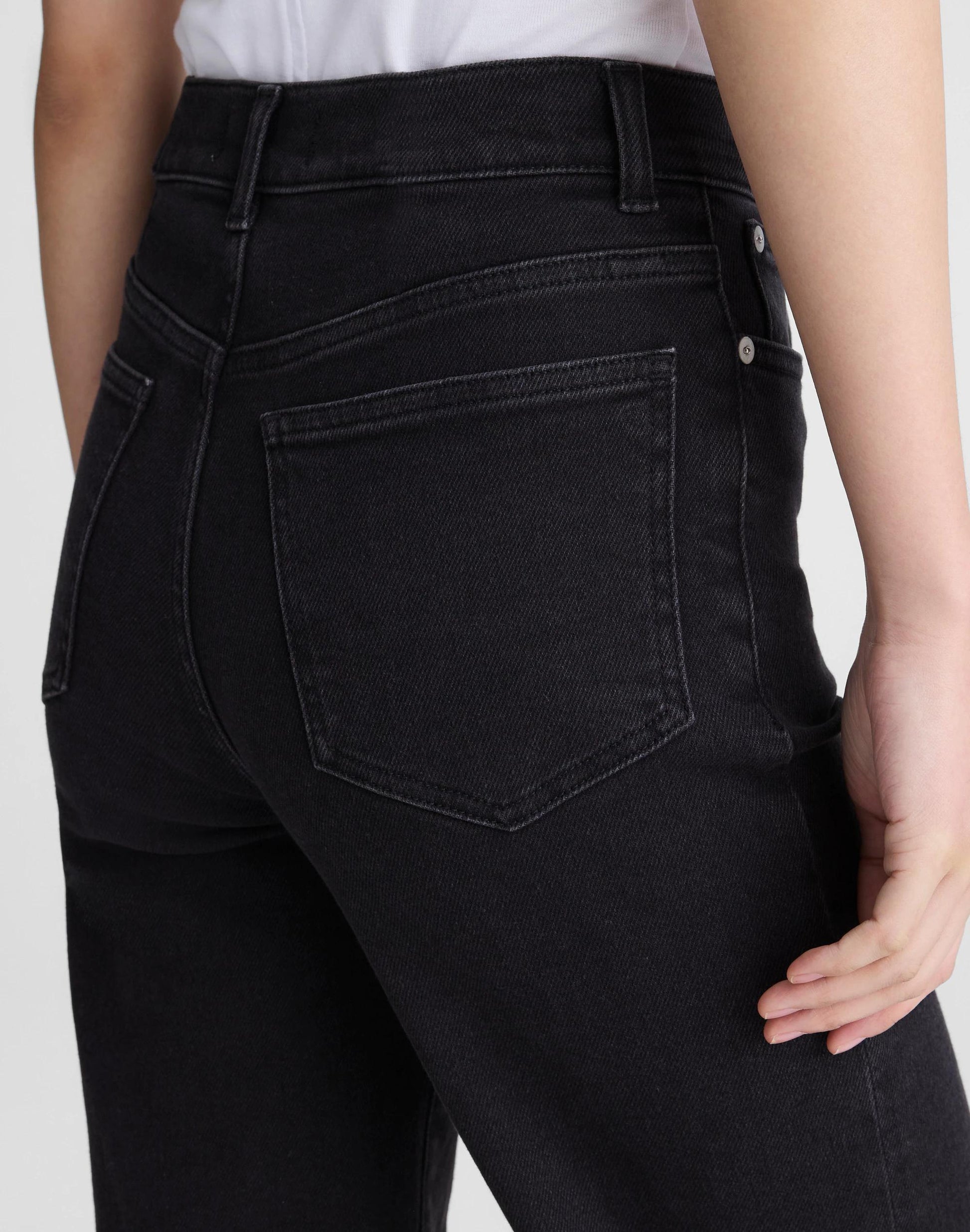 Madewell The Wide-Leg Jean in Super Stretch Denim Black Frost