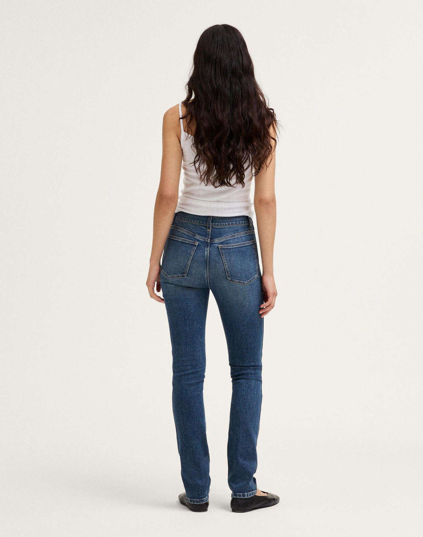 Madewell The Pencil Jean in Super Stretch Denim Concho Wash