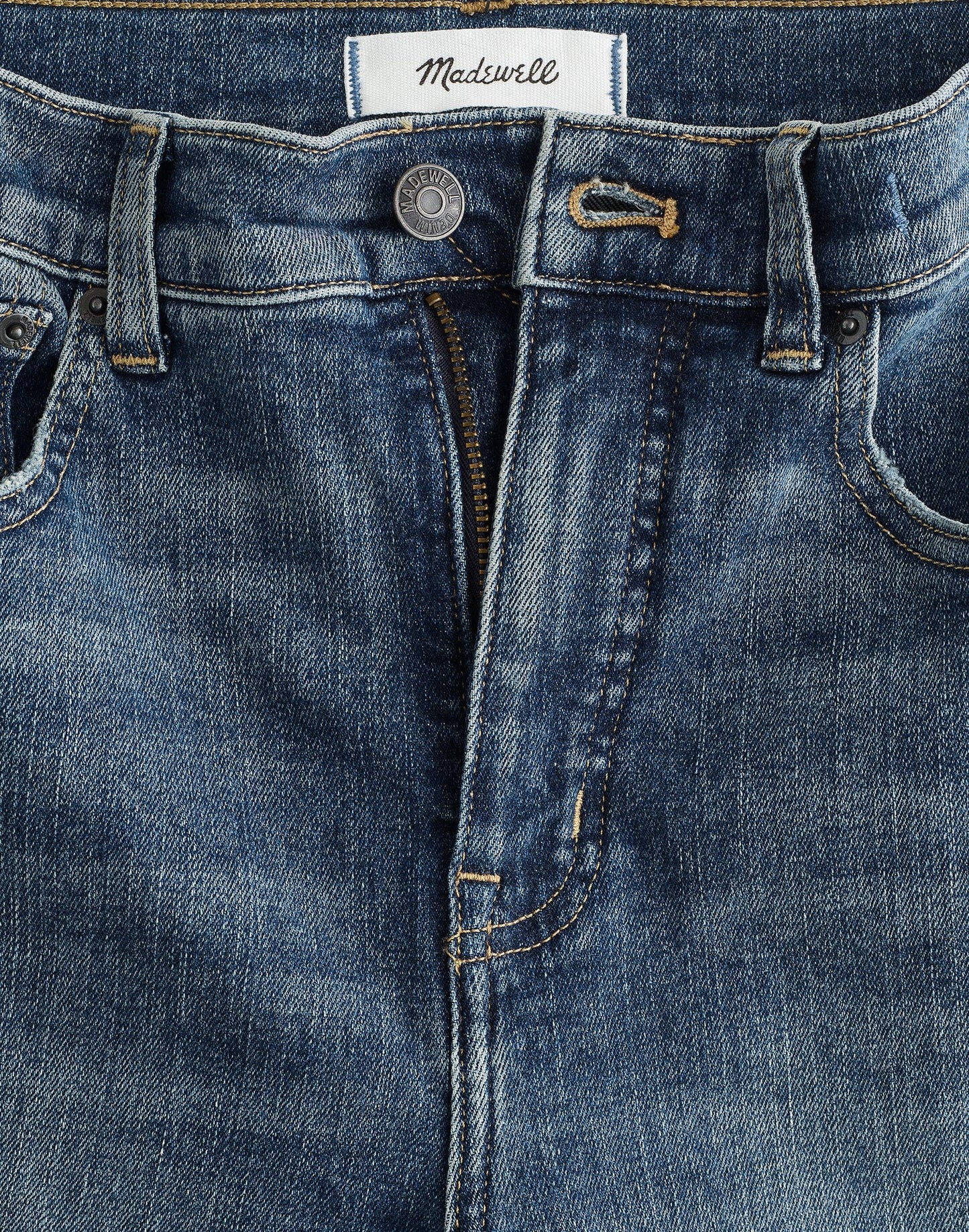 Madewell The Pencil Jean in Super Stretch Denim Concho Wash