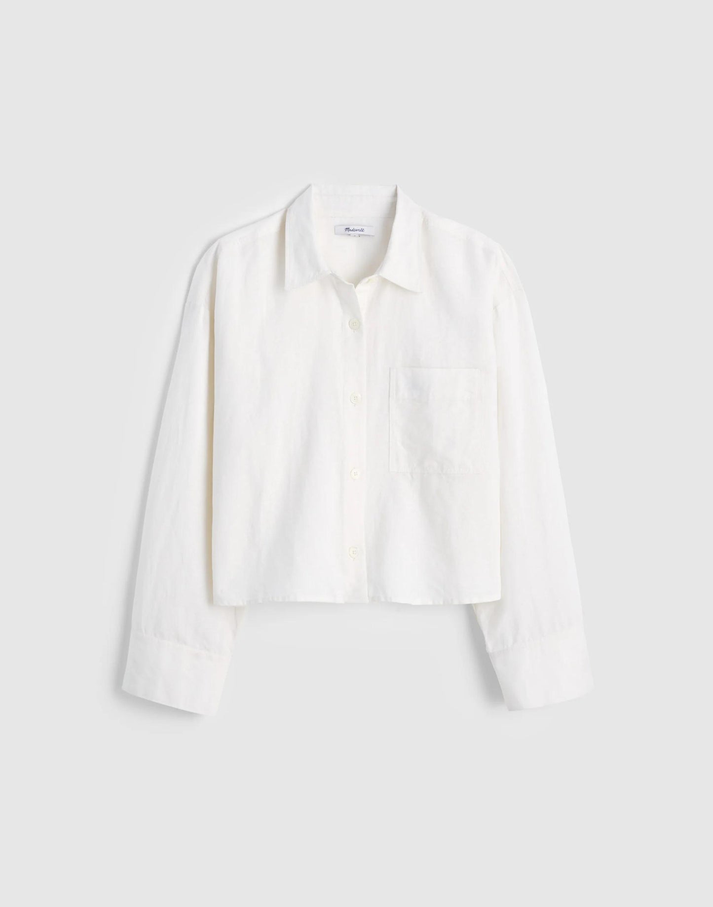 Madewell Straight-Hem Shirt in Linen-Cotton Blend Ivory Linen