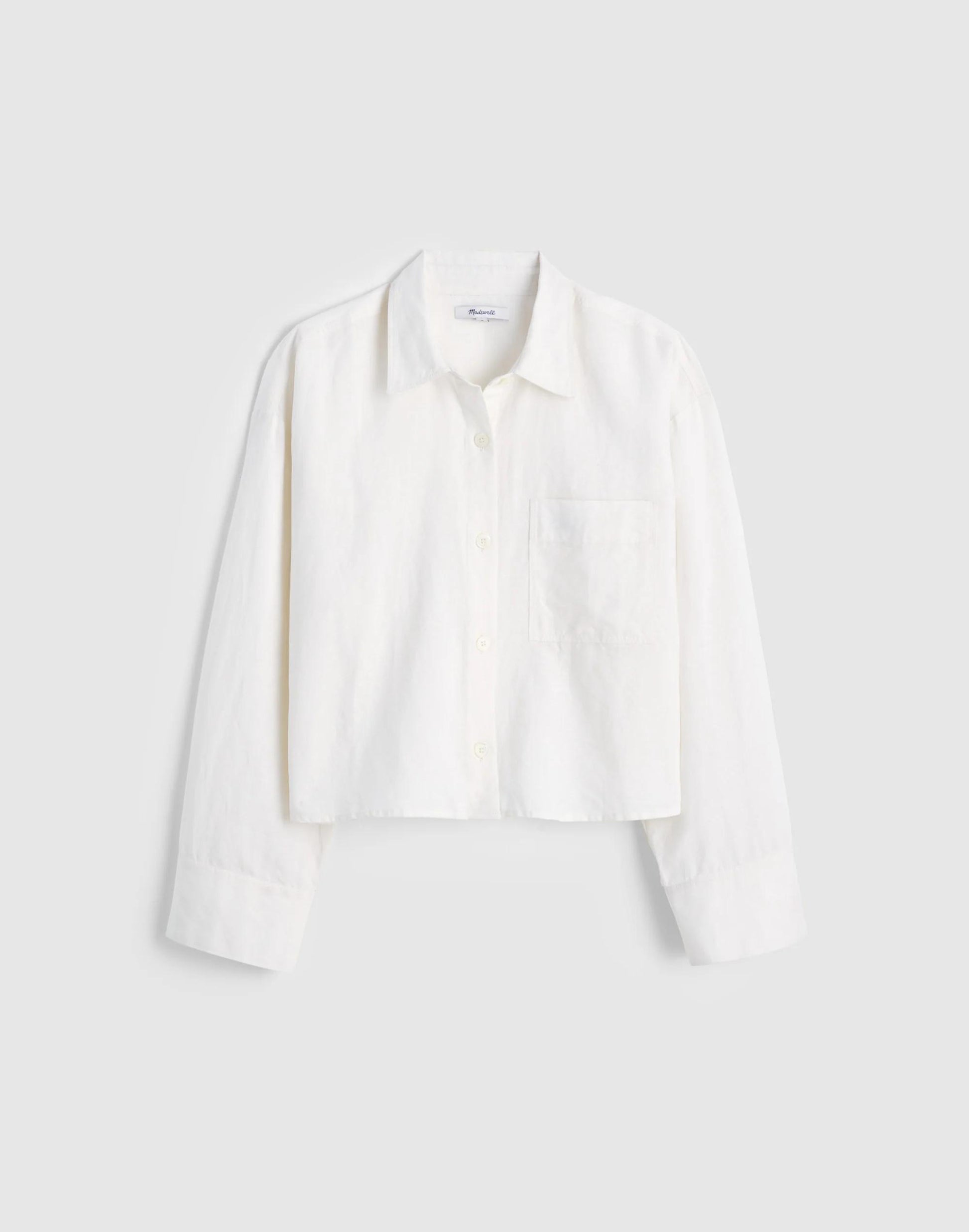 Madewell Straight-Hem Shirt in Linen-Cotton Blend Ivory Linen