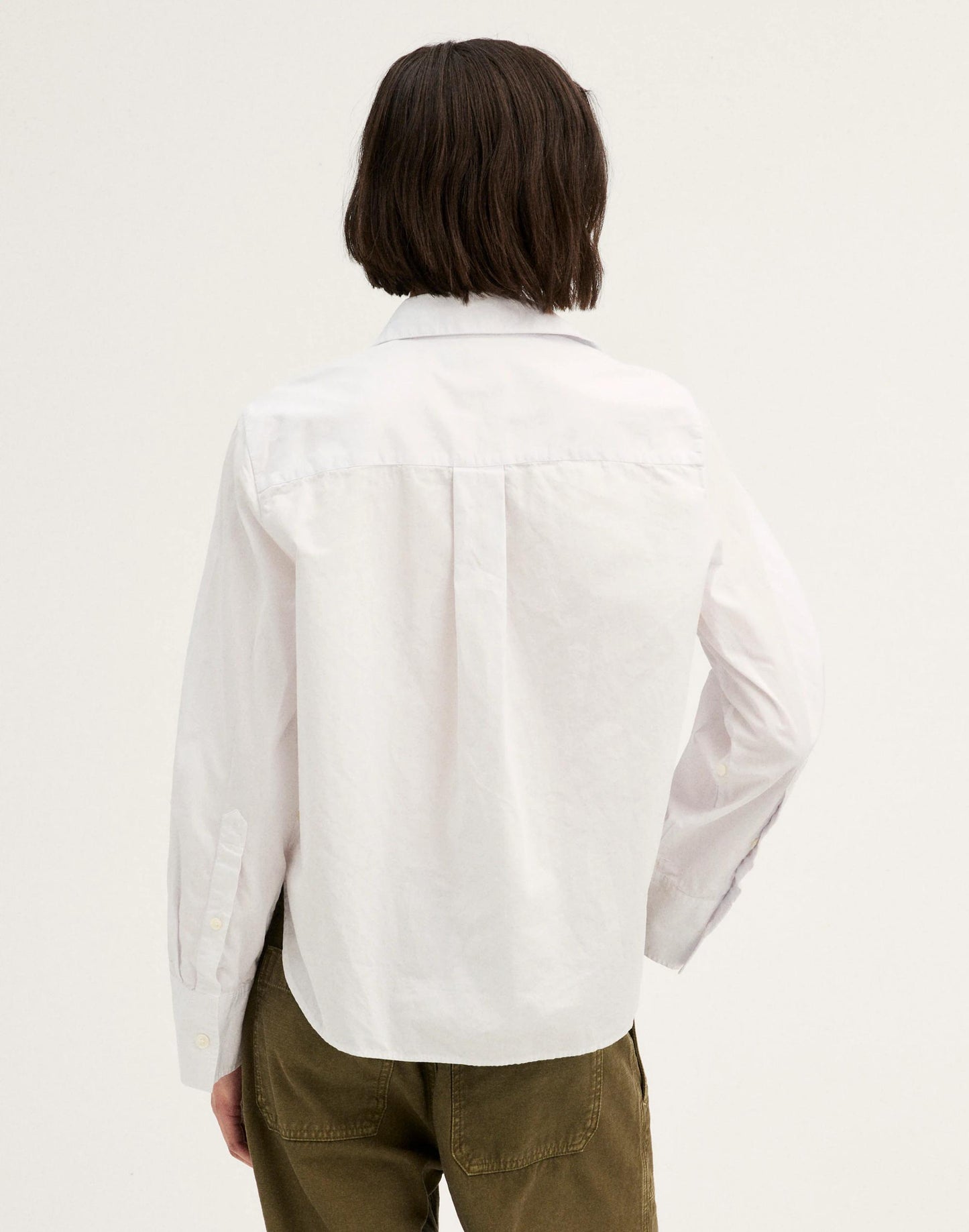 Madewell The Signature Y-Neck Shirt in Poplin White