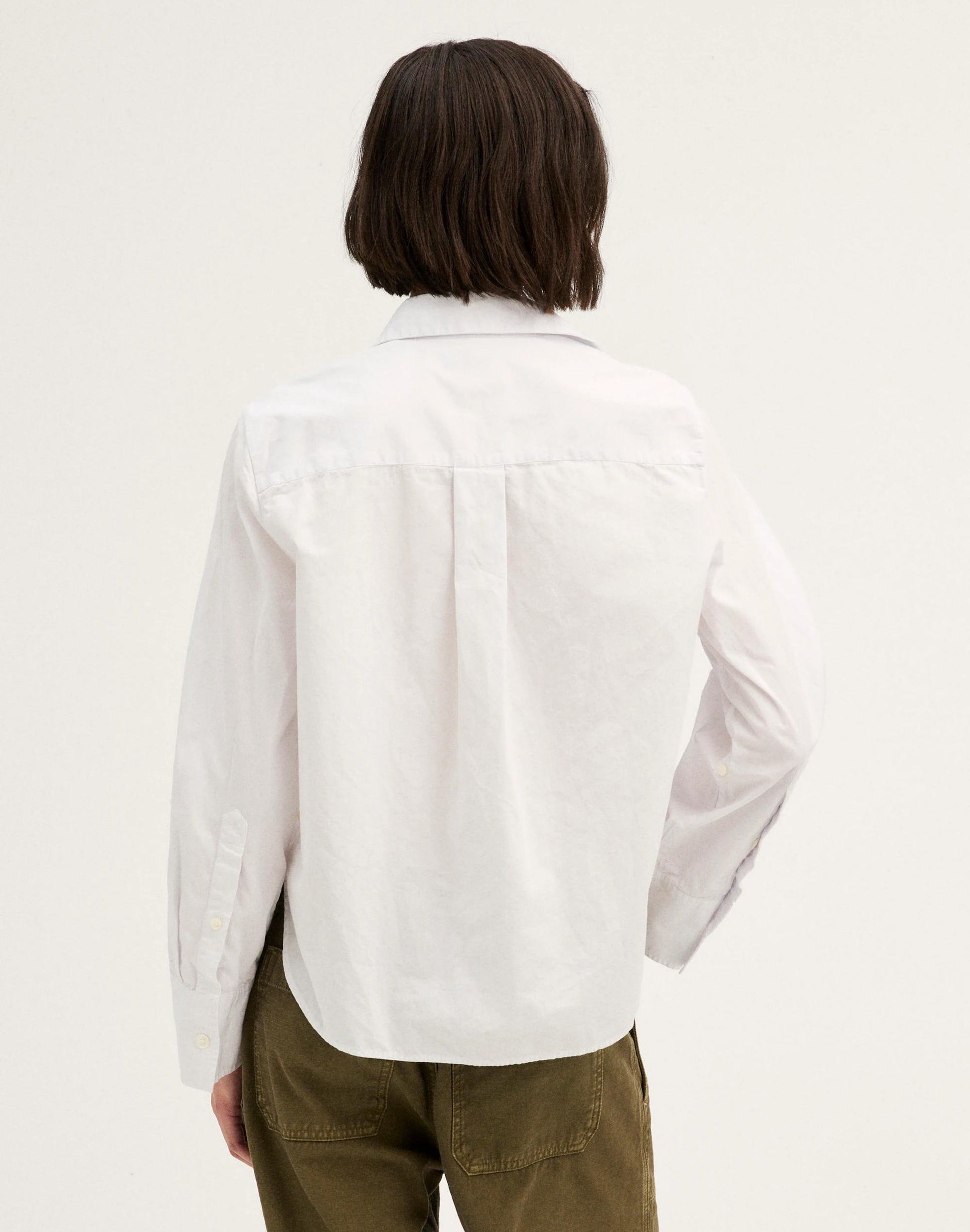 Madewell The Signature Y-Neck Shirt in Poplin White