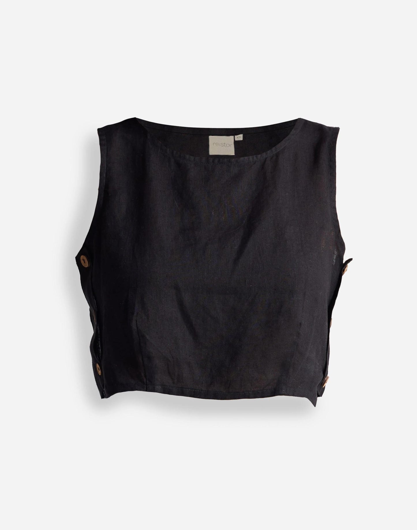 Madewell Reistor® Boxy Crop Top in 100% Black Hemp Black