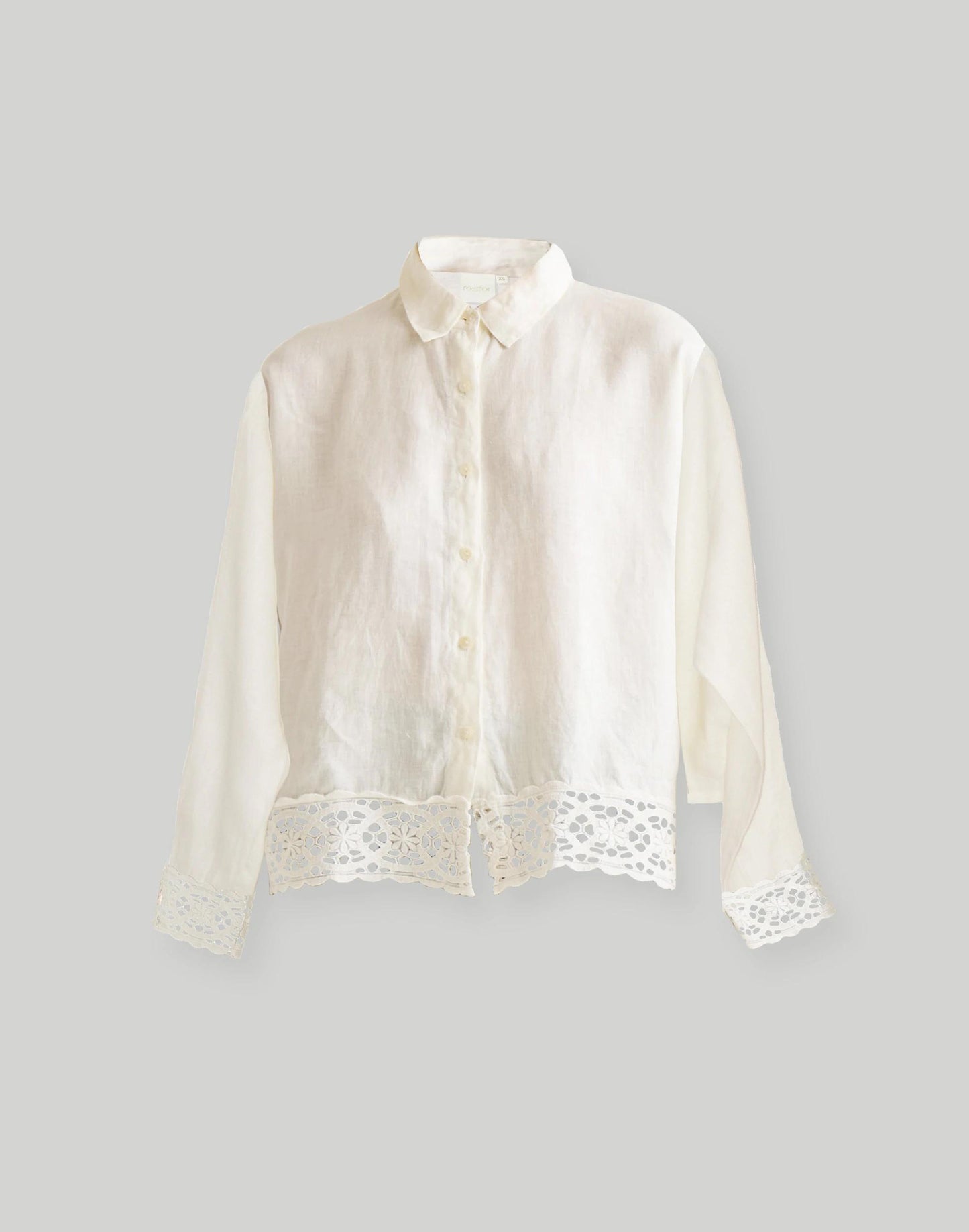 Madewell Reistor® Button-down with Embroidered Lace Shirt Off White