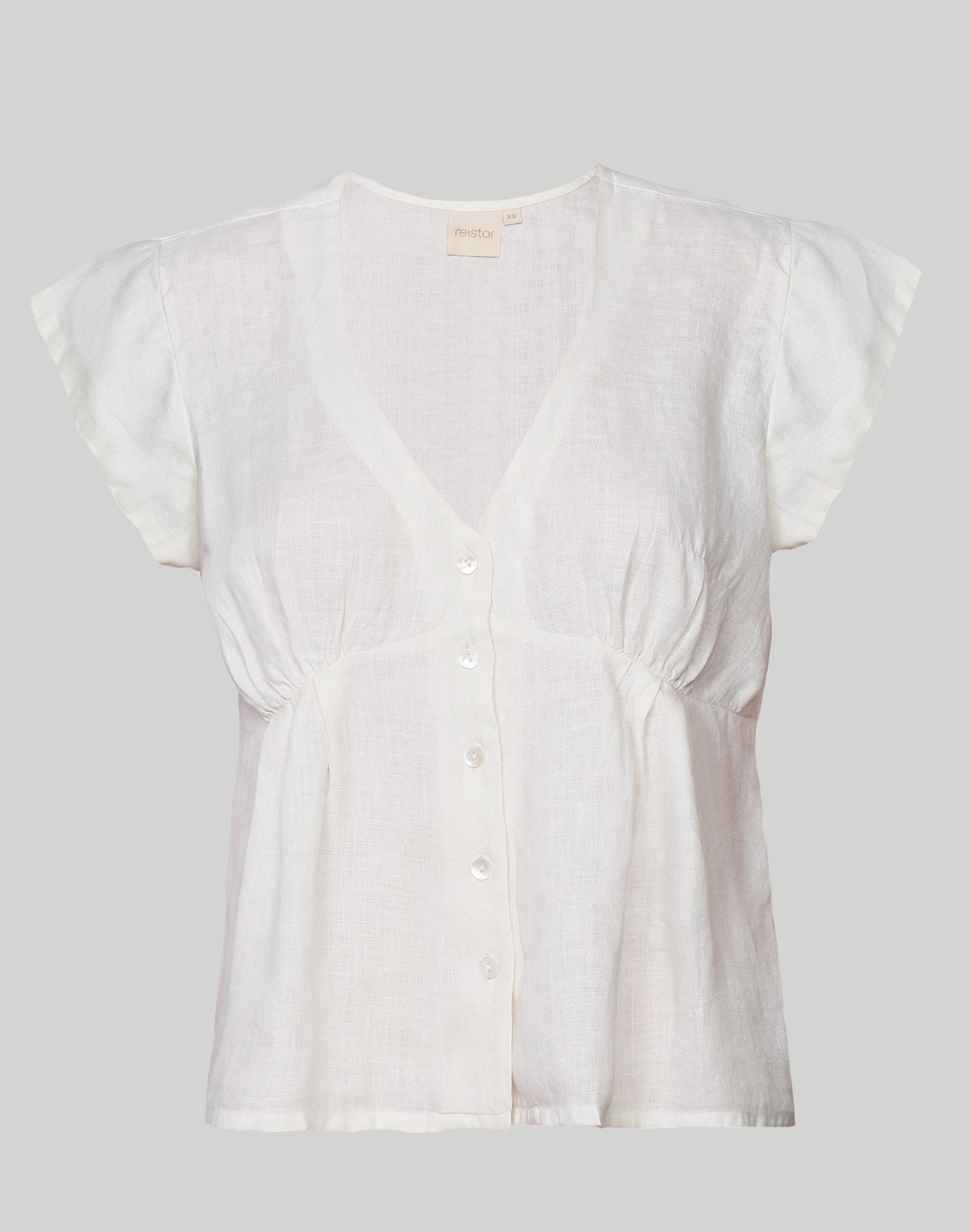 Madewell Reistor Deep V-Neck Top Ivory White