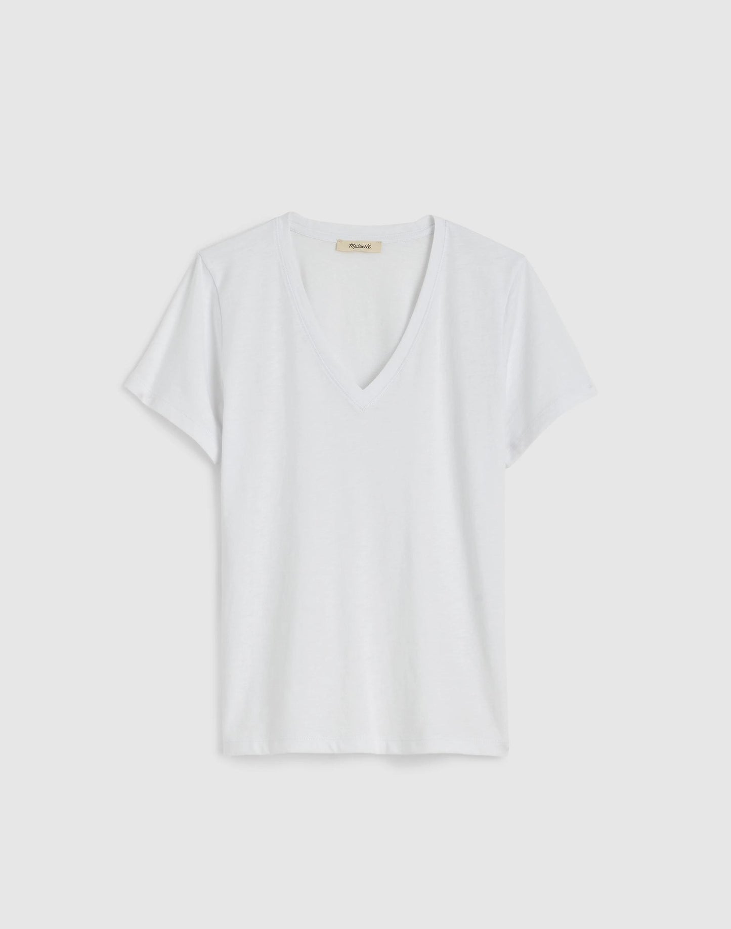 Madewell The Easy V-Neck Tee in Soft Slub White
