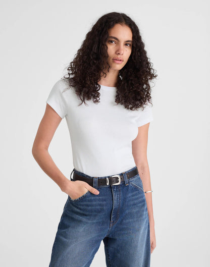 Madewell The '90s Crewneck Tee in Compact Cotton White