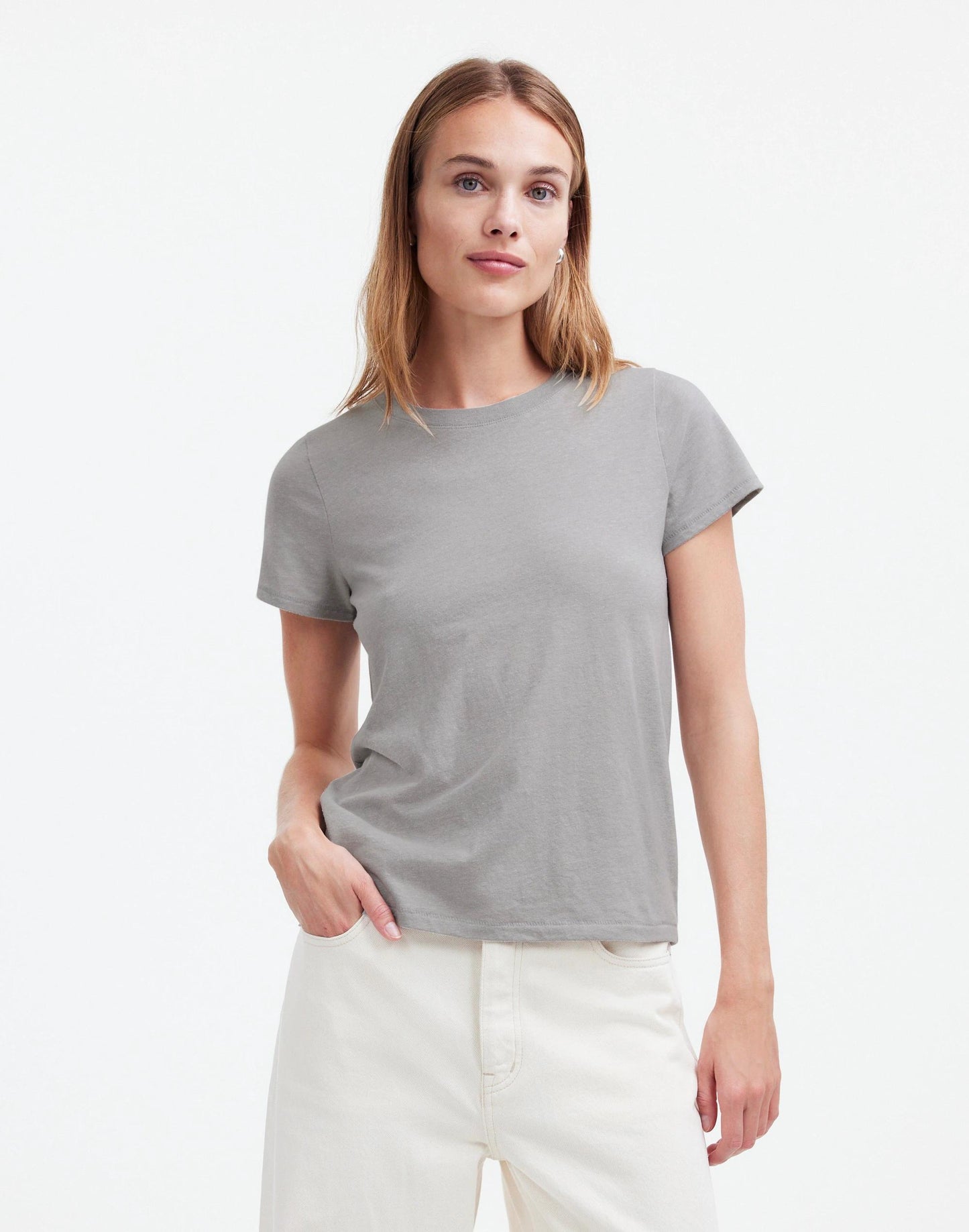 Madewell Northside Vintage Tee Light Hthr Grey