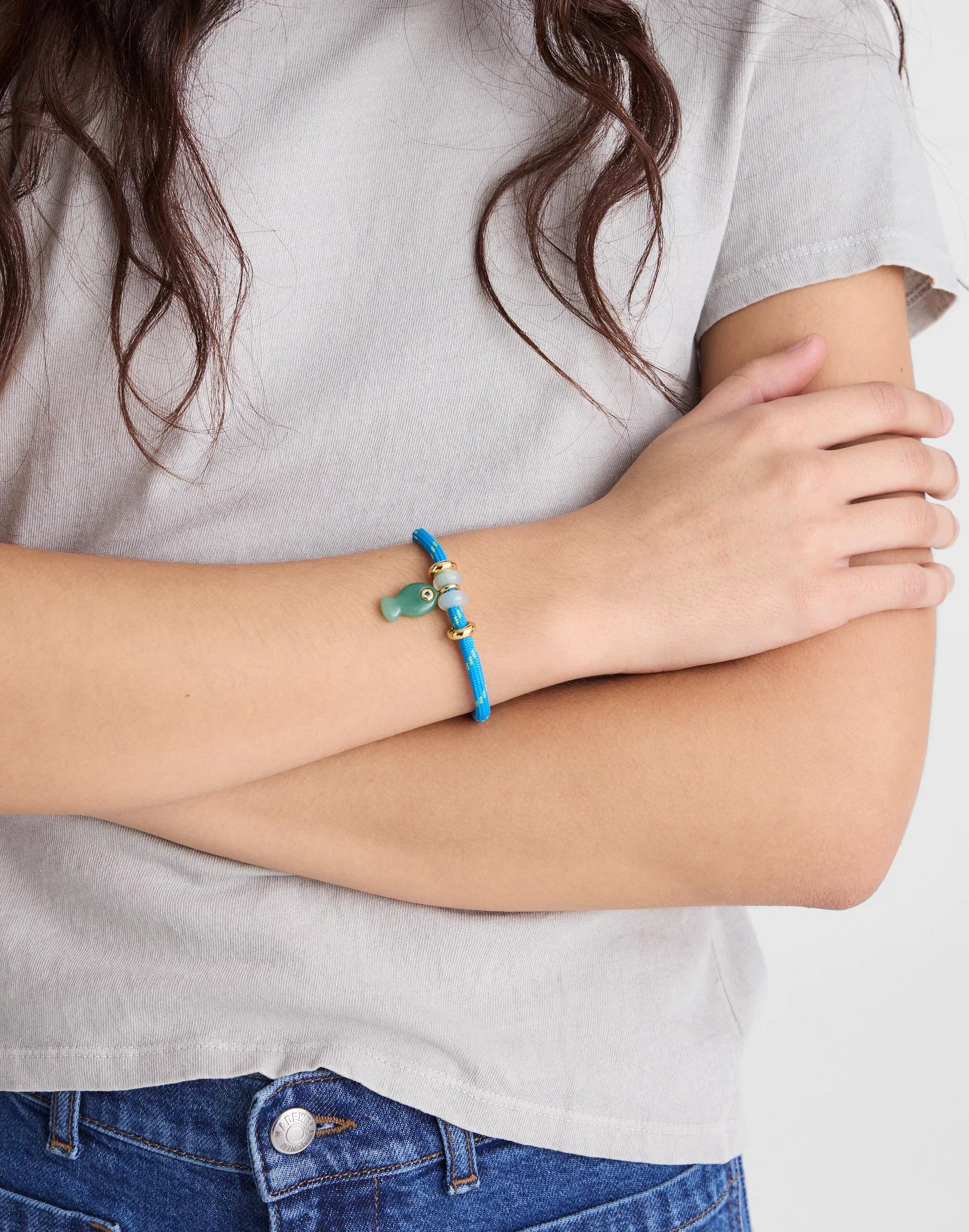 Madewell Semiprecious Paracord Charm Bracelet Classic Indigo