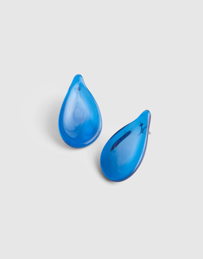 Madewell Oversized Droplet Stud Earrings Retro Blue
