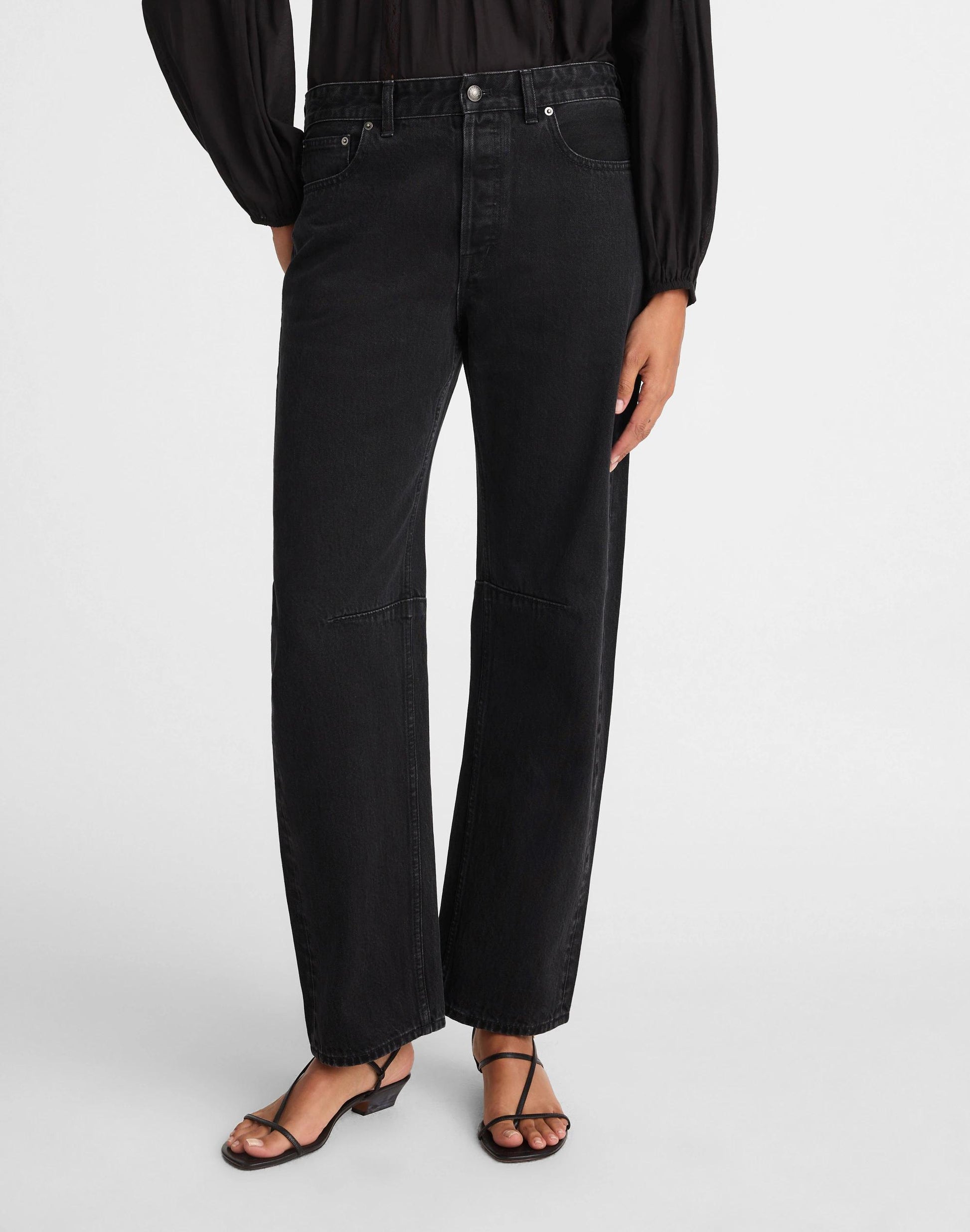 Madewell The Tall Darted Barrel-Leg Jean Washed Black