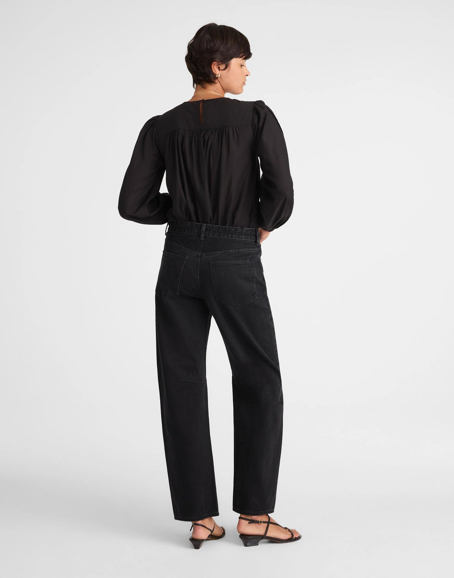 Madewell The Tall Darted Barrel-Leg Jean Washed Black