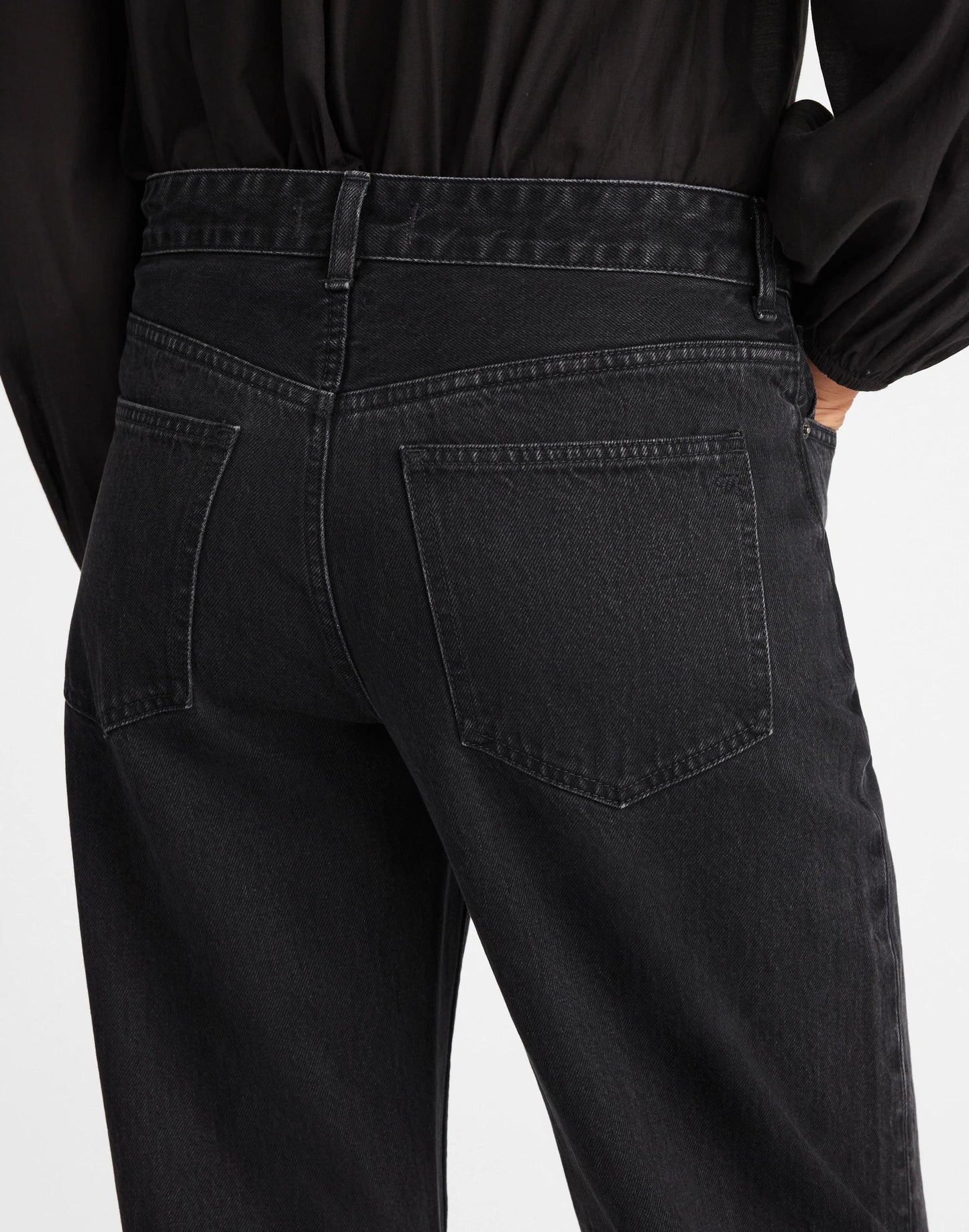 Madewell The Tall Darted Barrel-Leg Jean Washed Black